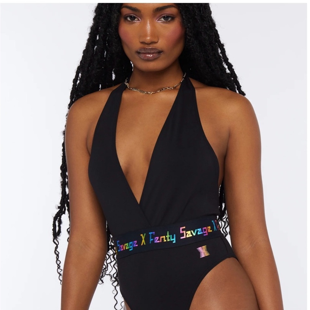 Savage X Fenty Forever Savage Bodysuit Ranibow Foil Size Small - Picture 5 of 12